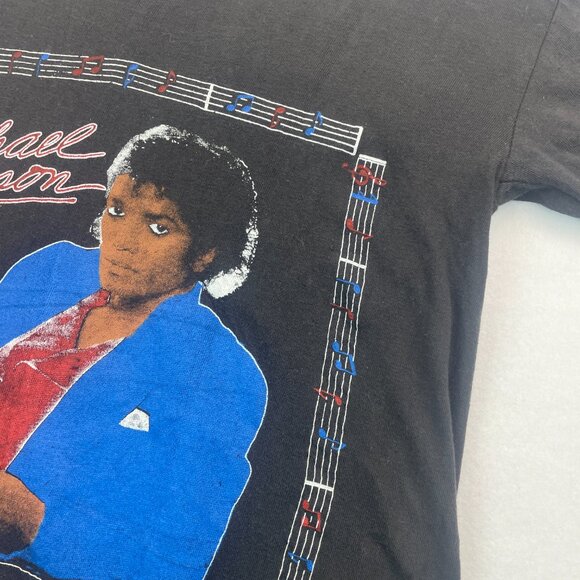 Vintage Michael Jackson T Shirt Large Thriller 80s Music Rap Bootleg Paki Cotton - Picture 3 of 15